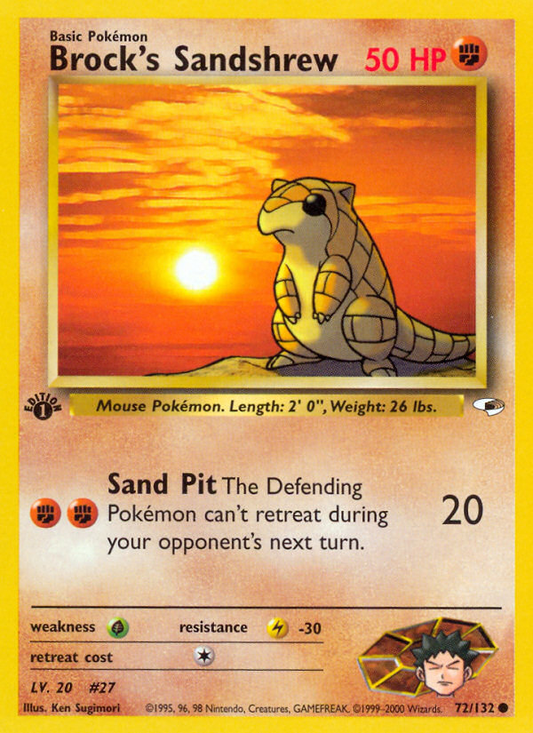 Brock's Sandshrew (72) 072  - 1st Edition Gym Heroes - Common