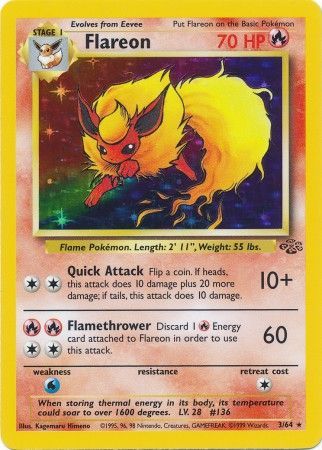 Flareon (3) 003  - 1st Edition Holofoil Jungle - Holo Rare