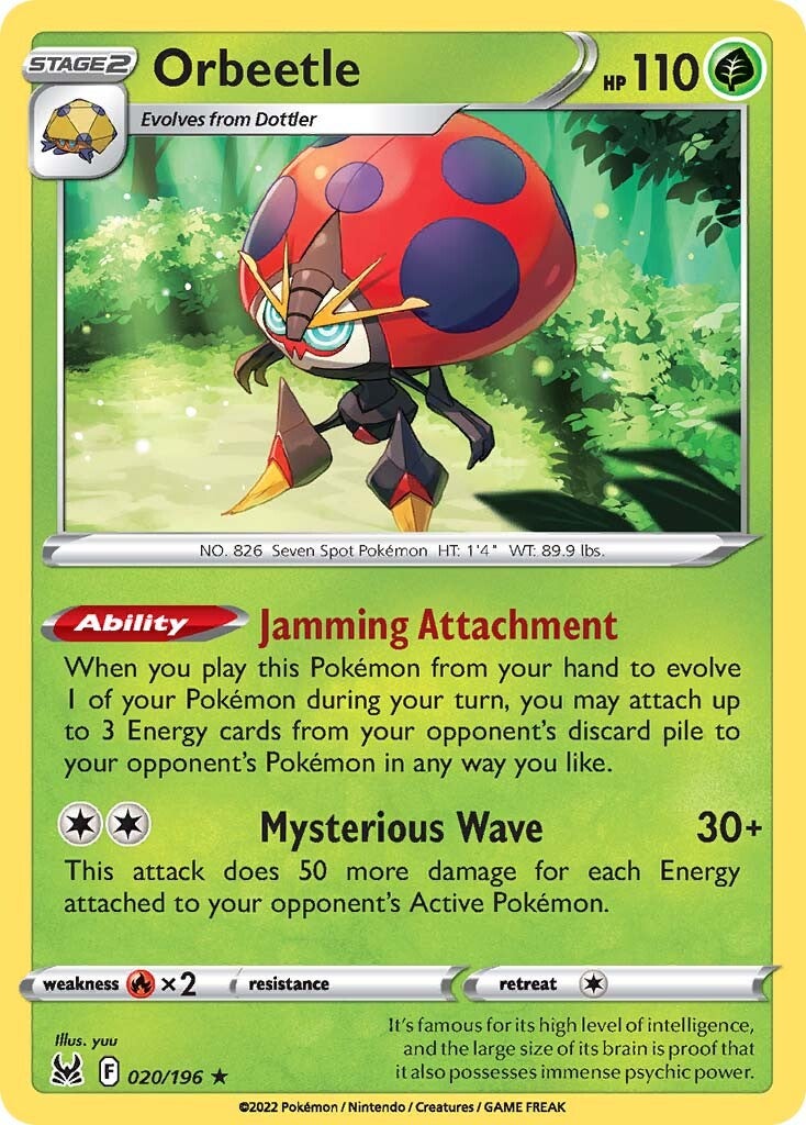 Orbeetle 020  - Holofoil SWSH11 Lost Origin - Holo Rare
