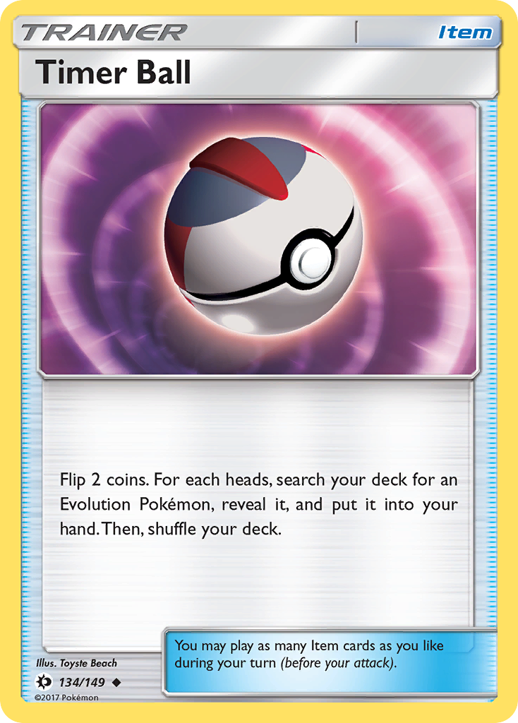 Timer Ball 134  SM Base Set - Uncommon