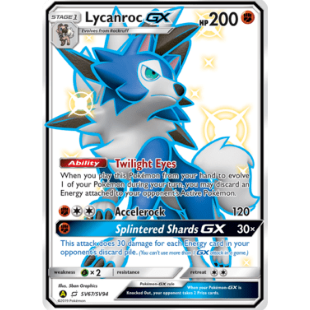 Lycanroc GX (SV67) SV67  - Holofoil Hidden Fates Shiny Vault - Shiny Holo Rare