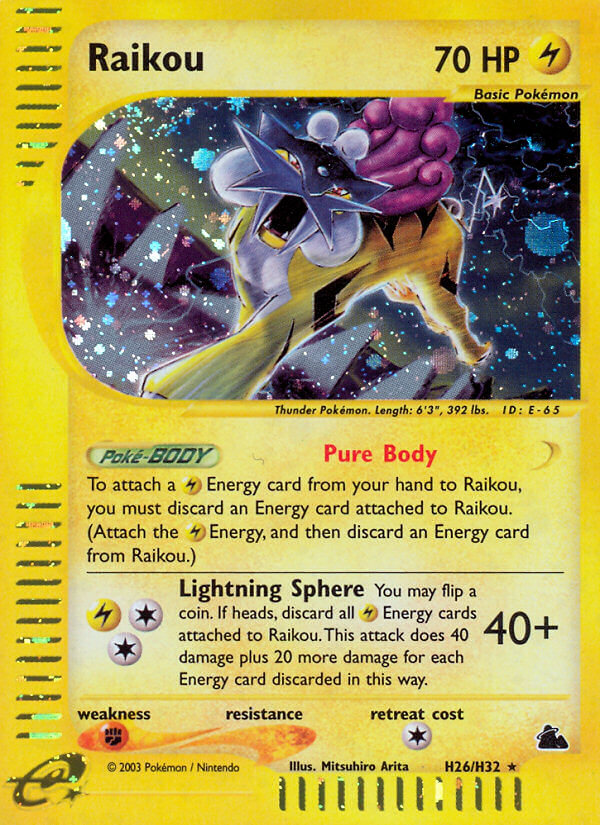 Raikou (H26)  - Holofoil Skyridge - Holo Rare