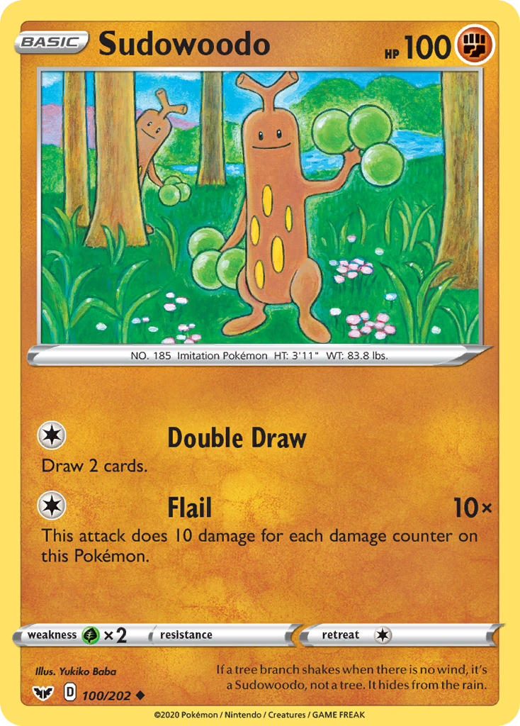 Sudowoodo 100  SWSH01 Sword & Shield Base Set - Uncommon