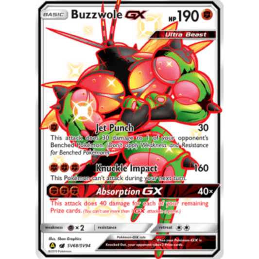 Buzzwole GX SV68/SV94  - Holofoil Hidden Fates Shiny Vault - Shiny Holo Rare