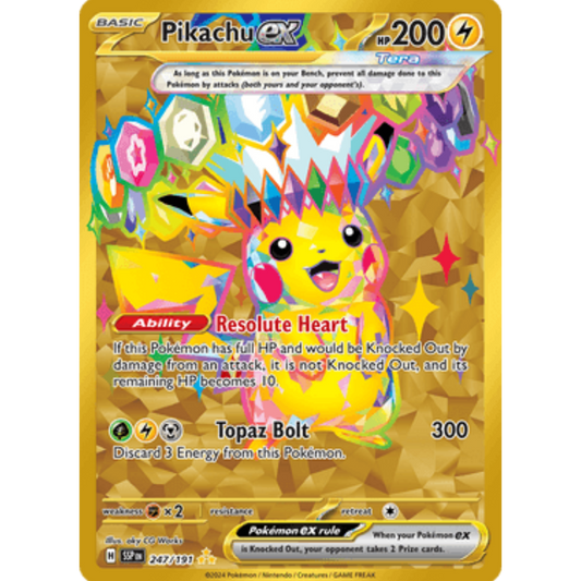 Pikachu ex 247/191  - Holofoil SV08 Surging Sparks - Hyper Rare
