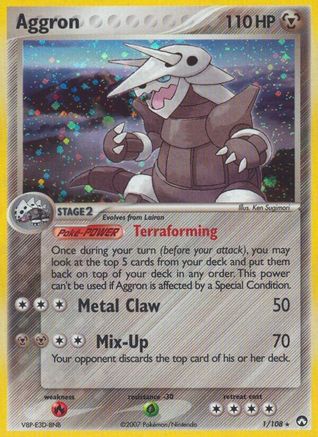 Aggron  - Reverse Holofoil Power Keepers - Holo Rare
