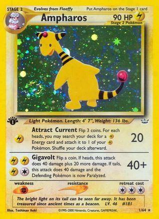 Ampharos  - Unlimited Holofoil Neo Revelation - Holo Rare