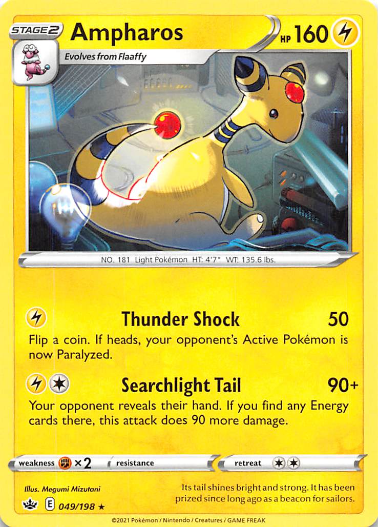 Ampharos 049  SWSH06 Chilling Reign - Rare