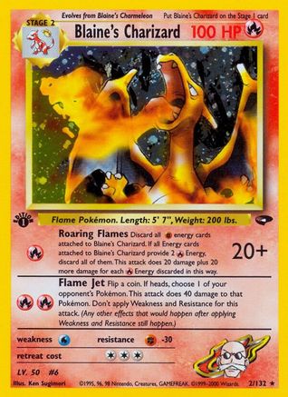 Blaine's Charizard/132  - Unlimited Holofoil Gym Challenge - Holo Rare