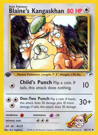 Blaine's Kangaskhan 036  - Unlimited Gym Heroes - Uncommon