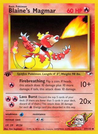 Blaine's Magmar 037  - Unlimited Gym Heroes - Uncommon