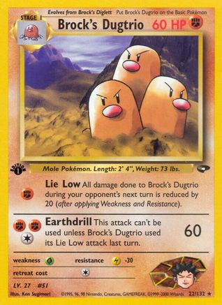 Brock's Dugtrio 022  - Unlimited Gym Challenge - Rare