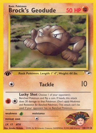 Brock's Geodude (38) 038  - 1st Edition Gym Heroes - Uncommon