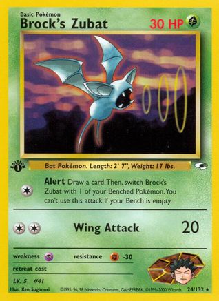 Brock's Zubat (24) 024  - Unlimited Gym Heroes - Rare