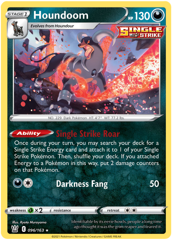 Houndoom 096  - Holofoil SWSH05 Battle Styles - Holo Rare