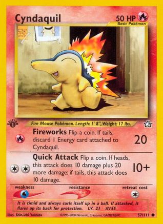 Cyndaquil (57) 057  - Unlimited Neo Genesis - Common