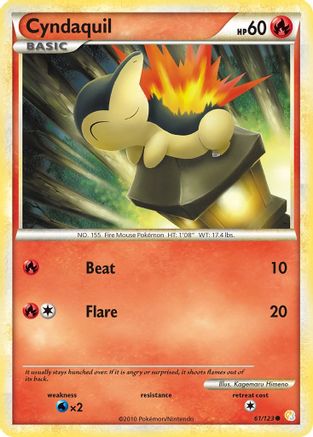 Cyndaquil 061  HeartGold SoulSilver - Common
