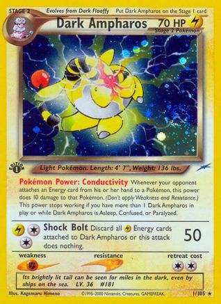 Dark Ampharos  Neo Destiny - Holo Rare
