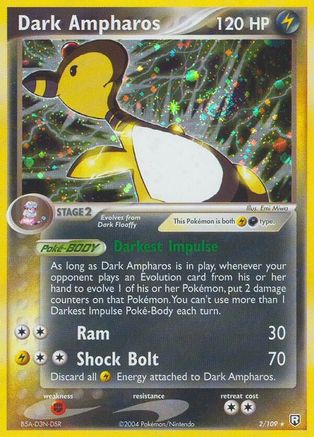 Dark Ampharos 002  - Reverse Holofoil Team Rocket Returns - Holo Rare