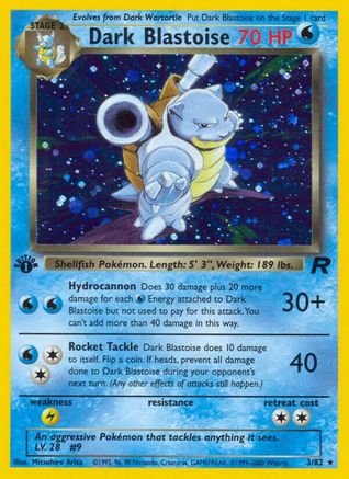 Dark Blastoise (3) 003  - Unlimited Holofoil Team Rocket - Holo Rare