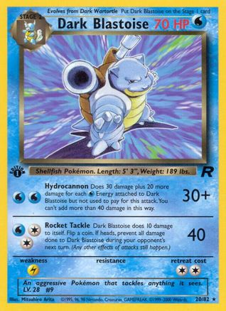 Dark Blastoise (20) 020  - Unlimited Team Rocket - Rare