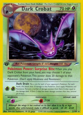 Dark Crobat  - Unlimited Holofoil Neo Destiny - Holo Rare