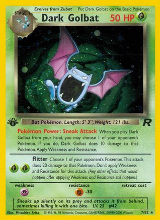 Dark Golbat (7) 007  - Unlimited Holofoil Team Rocket - Holo Rare