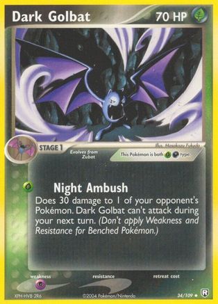 Dark Golbat 034  - Reverse Holofoil Team Rocket Returns - Uncommon