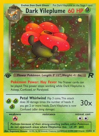 Dark Vileplume (13) 013  - Unlimited Holofoil Team Rocket - Holo Rare