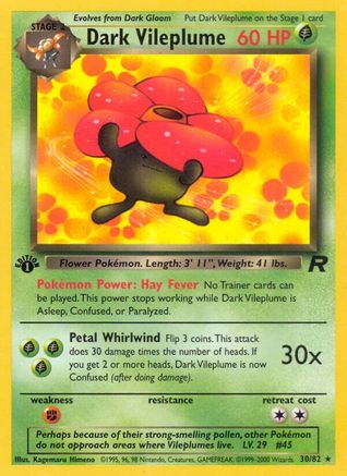 Dark Vileplume (30) 030  - Unlimited Team Rocket - Rare