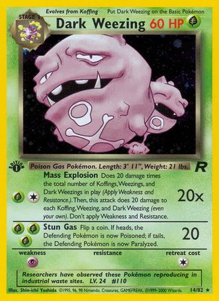 Dark Weezing (14) 014  - Unlimited Holofoil Team Rocket - Holo Rare