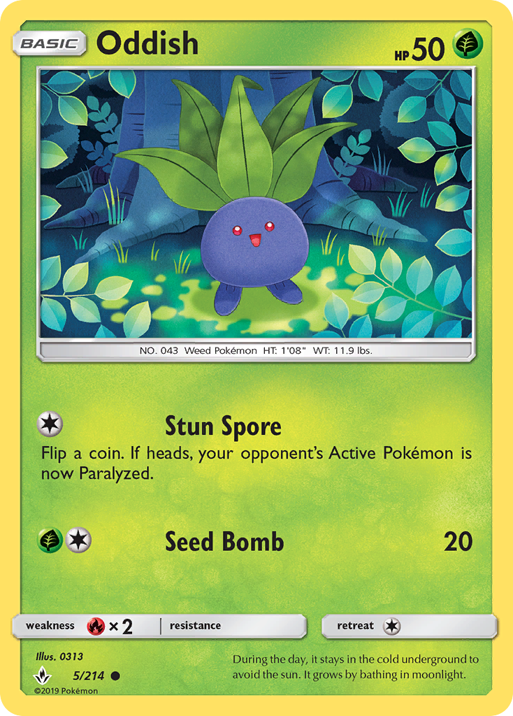 Oddish (5) 005  SM  Unbroken Bonds - Common