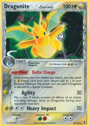Dragonite (Delta Species) 003  - Reverse Holofoil Delta Species - Holo Rare
