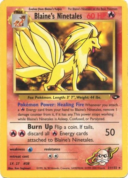 Blaine's Ninetales 021  - Unlimited Gym Challenge - Rare