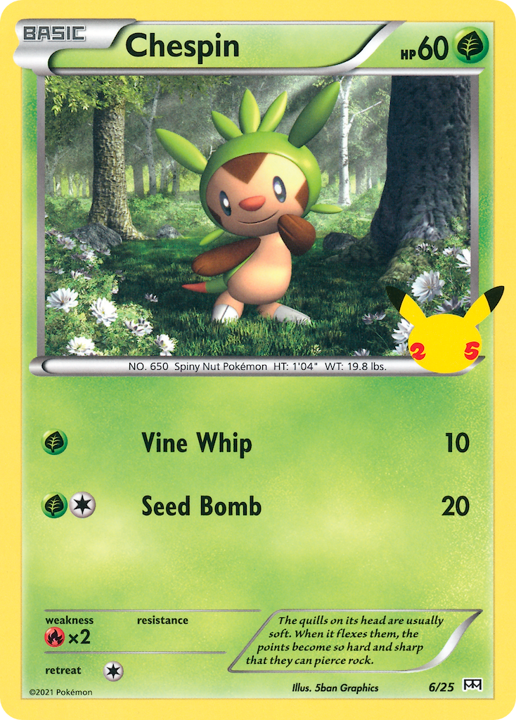 Chespin 006/25  McDonalds 25th Anniversary Promos - Promo