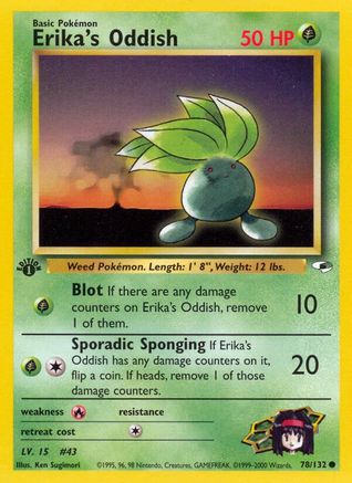 Erika's Oddish (78) 078  - 1st Edition Gym Heroes - Common