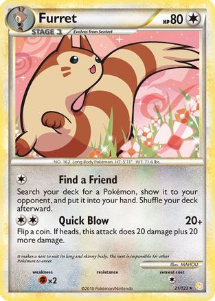Furret 021  HeartGold SoulSilver - Rare