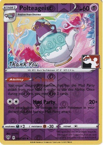 Polteageist - 83/189 (Pokemon League) [Thank You]/189  - Reverse Holofoil League & Championship Cards - Promo