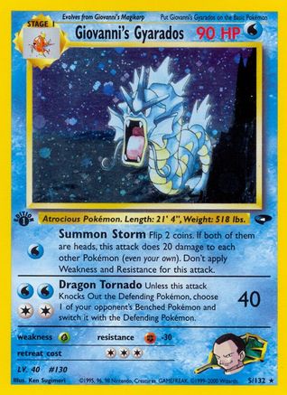 Giovanni's Gyarados  Gym Challenge - Holo Rare
