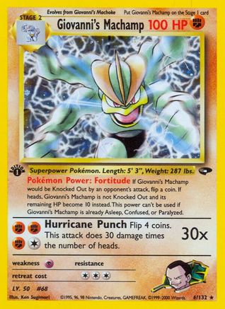 Giovanni's Machamp 006  - Unlimited Holofoil Gym Challenge - Holo Rare