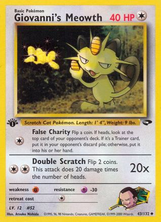 Giovanni's Meowth (43) 043  - 1st Edition Gym Challenge - Uncommon