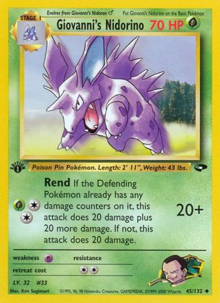 Giovanni's Nidorino 045  - Unlimited Gym Challenge - Uncommon