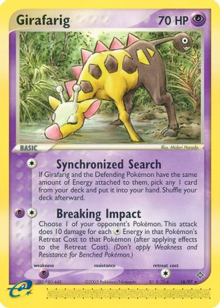 Girafarig 016  Dragon - Rare