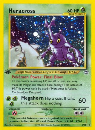 Heracross 006  - 1st Edition Holofoil Neo Genesis - Holo Rare