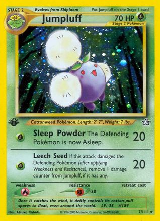 Jumpluff 007  - Unlimited Holofoil Neo Genesis - Holo Rare