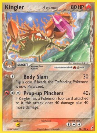 Kingler (Delta Species)/100  Crystal Guardians - Rare