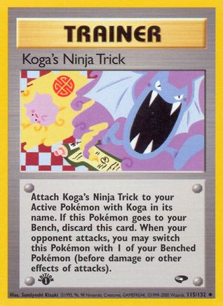 Koga's Ninja Trick 115  - 1st Edition Gym Challenge - Uncommon