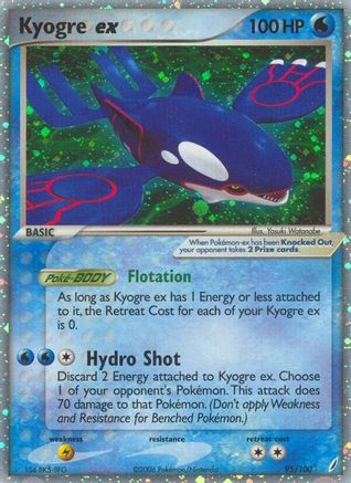Kyogre ex/100  - Holofoil Crystal Guardians - Ultra Rare