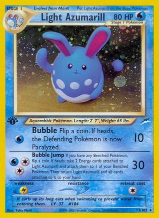Light Azumarill 013  - Unlimited Holofoil Neo Destiny - Holo Rare