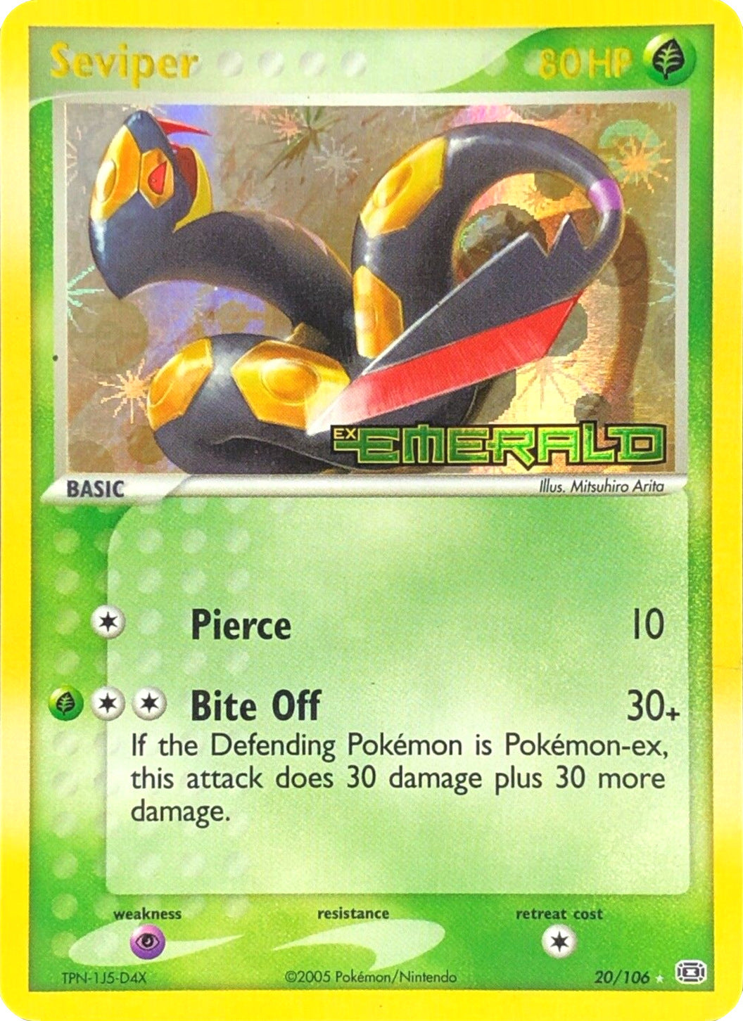 Seviper  - Reverse Holofoil Emerald - Rare